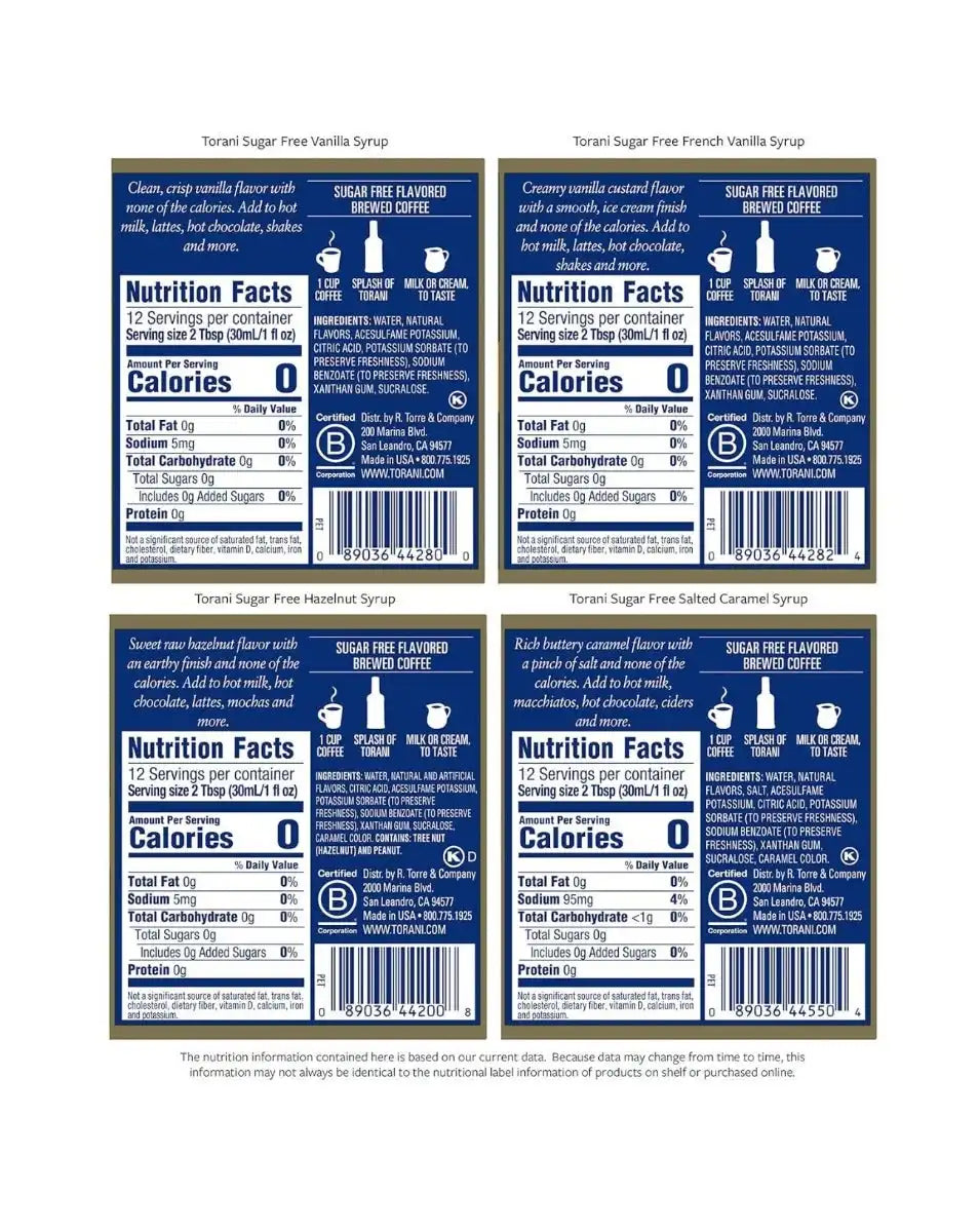 Sugar Free Coffeehouse Variety 375ml 4 Pack
